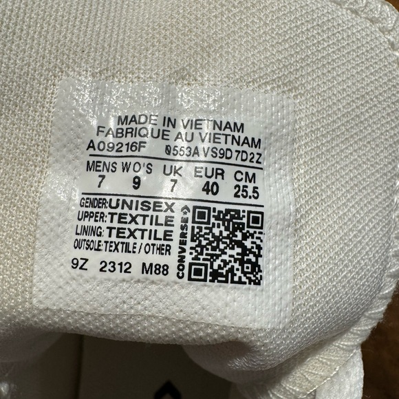 High top Allstar converse Off White Monochrome Size 9.  Unisex - Picture 12 of 13